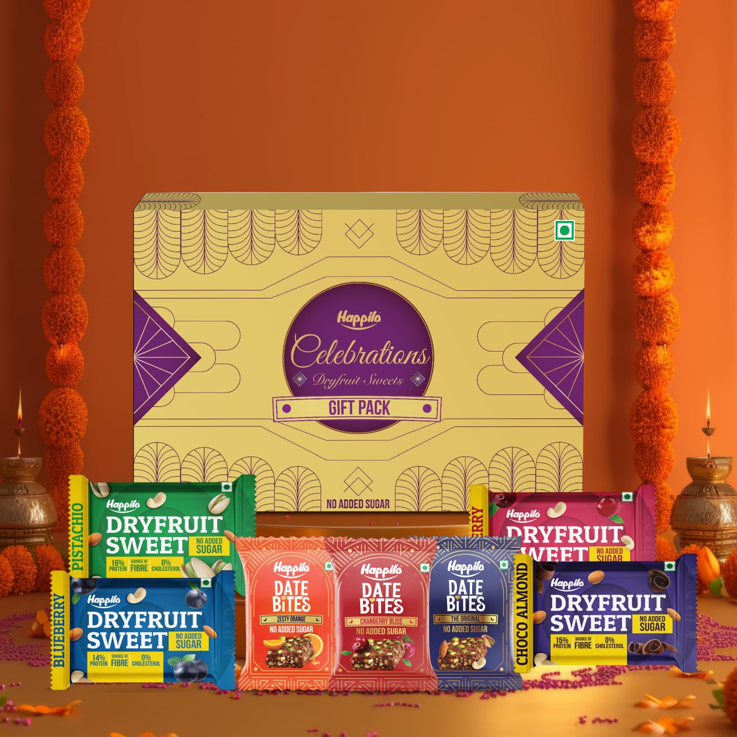 Happilo Premium Celebration Gift Box with 7 Inclusions | Dryfruit